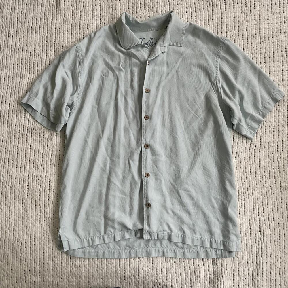 Tommy Bahama Men's Silk Embroidered Hawaiian Shirt - Size Large